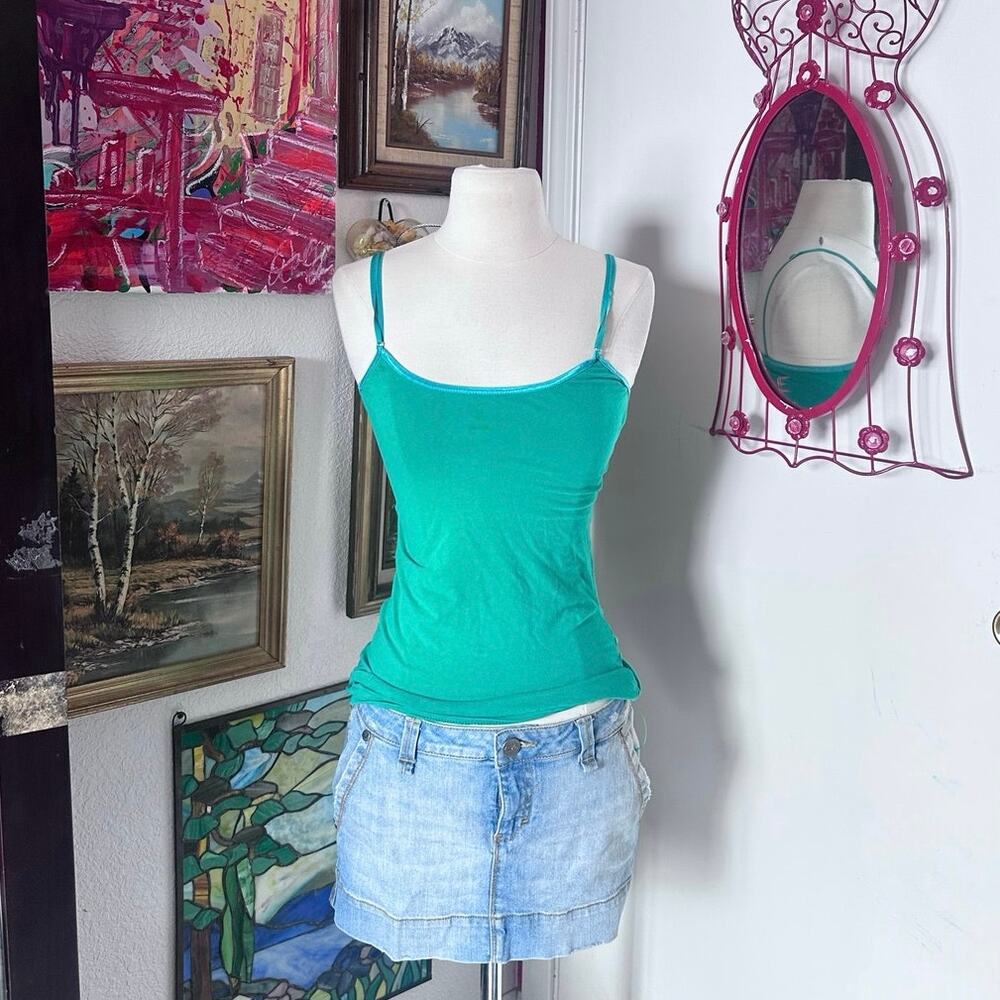 vintage panini spaghetti strap tank top green